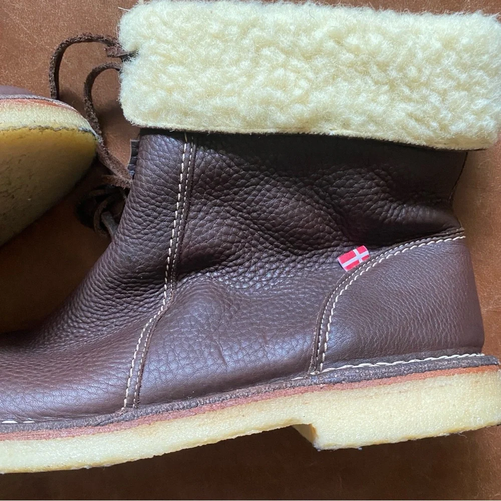 Duckfeet Arhus Brown Leather Boots lined with Shearling Men’s 13 (EU 46) - Picture 2 of 8